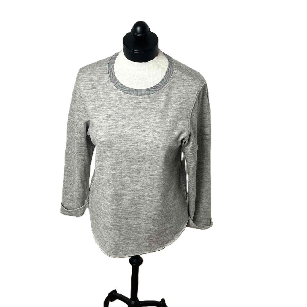 Vince Quiet Luxury Merino Wool Light Grey Long‎ Sleeve Crew Old Money Sweater XS
